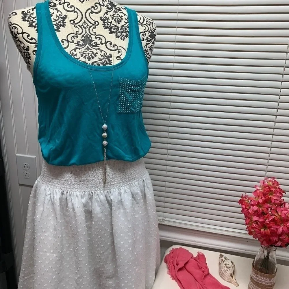 Michael Kors Turquoise Tank Top w/ small pocket S